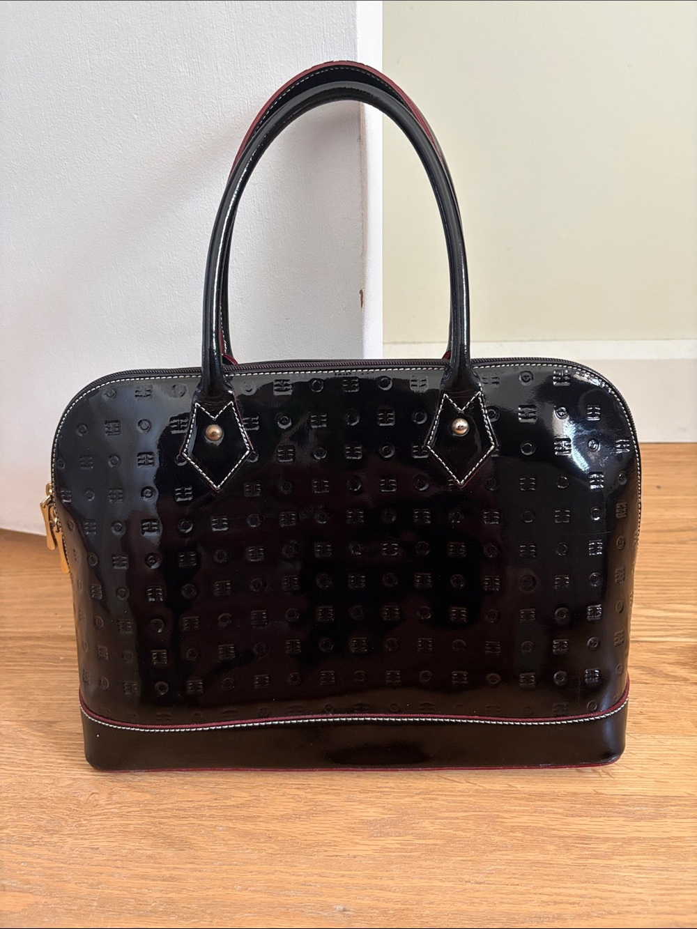 Arcadia leather patent bag